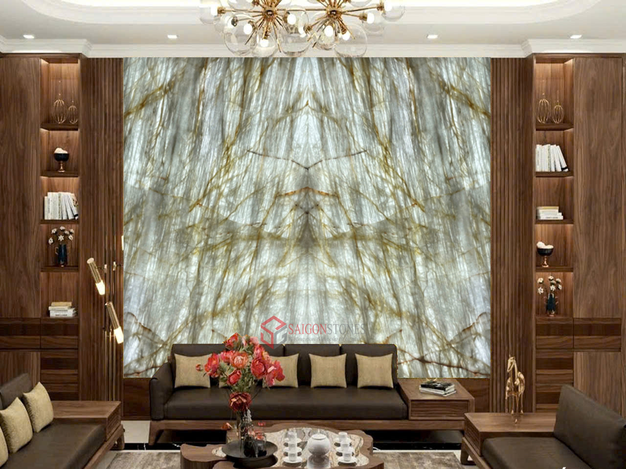 Tranh đá thạch anh đối xứng