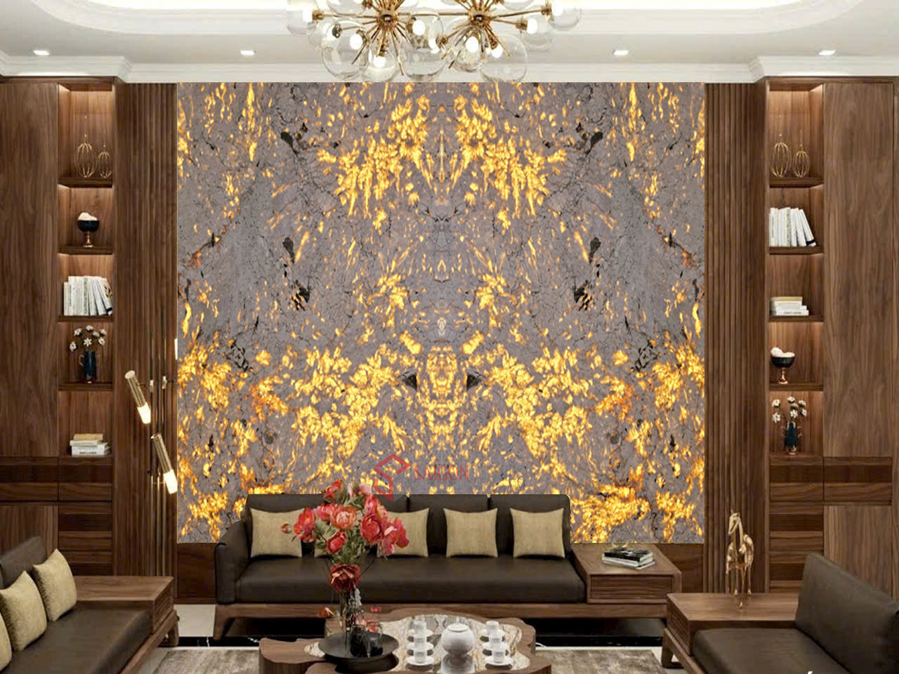 Tranh đá thạch anh ghép 2 tấm